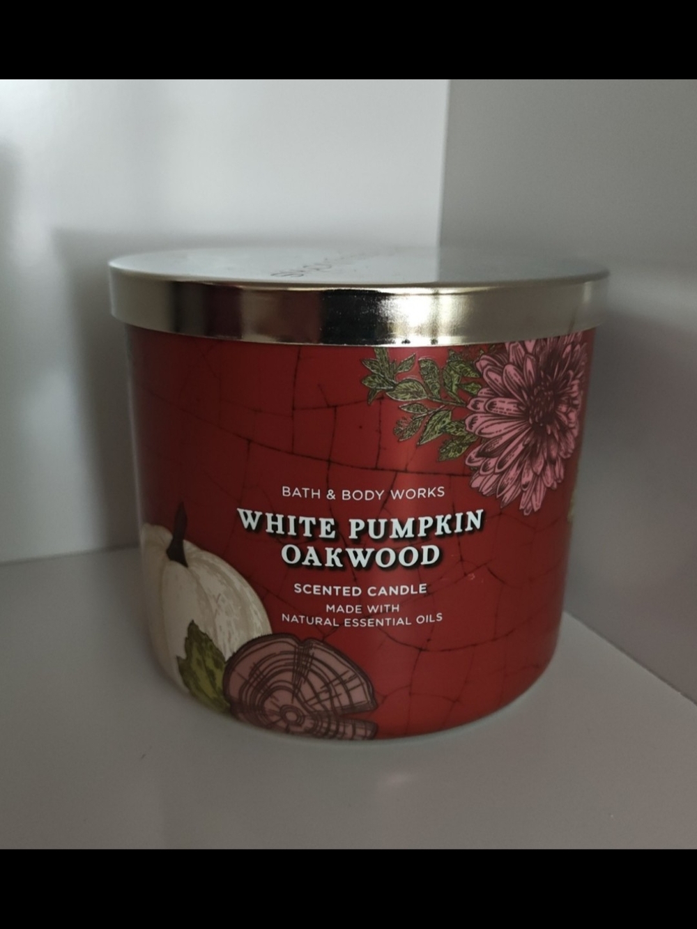 Bath & Body Works White Pumpkin Oakwood 3-Wick Candle - New - Picture 2 of 2